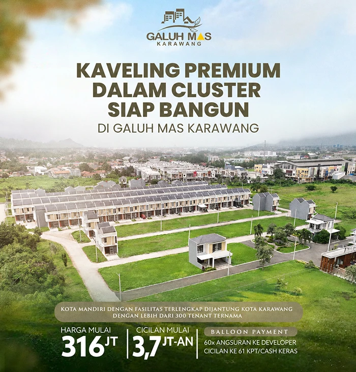 Bangun Rumah Impianmu di Kawasan Prestisius Galuh Mas - Kavling siap bangun dalam cluster eksklusif. Bebas desain, infrastruktur lengkap, investasi terjamin.